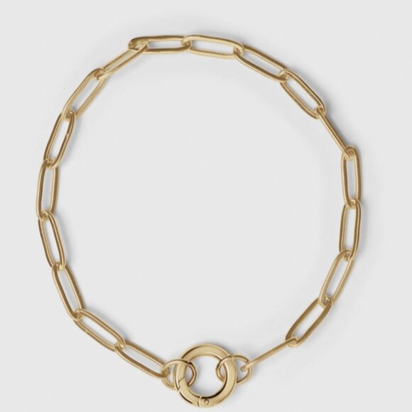 Paperclip with charm keeper chain bracelet - Picture 1 of 2